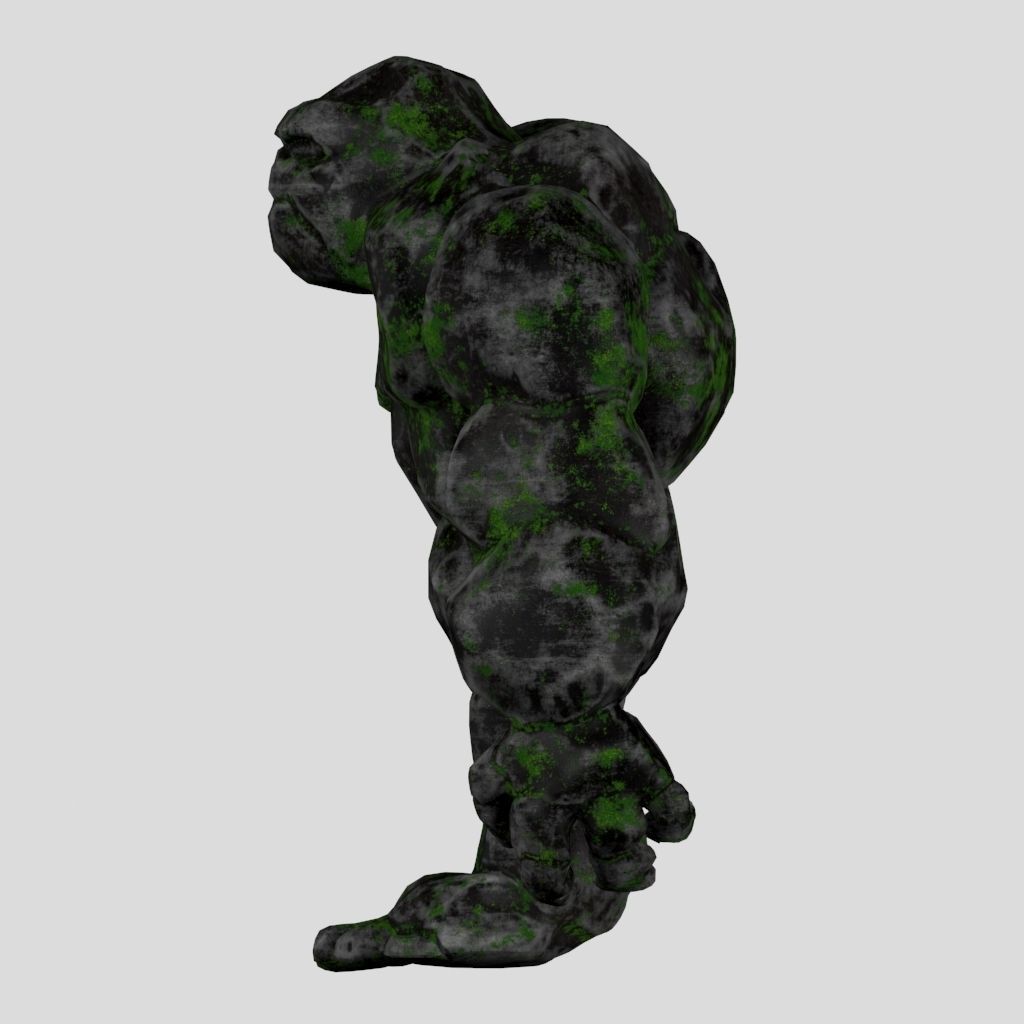 Stone Golem Rock Monster 3D Character Low-poly 3D model_2