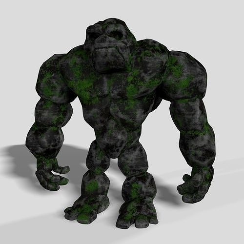 Stone Golem Rock Monster 3D Character Low-poly 3D model