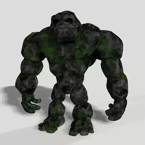 Stone Golem Rock Monster 3D Character
