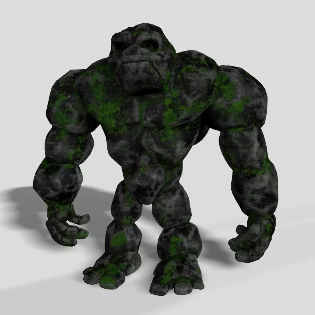 Stone Golem Rock Monster 3D Character Low-poly 3D model_0