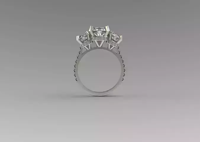 Cushion diamond unique engagement ring