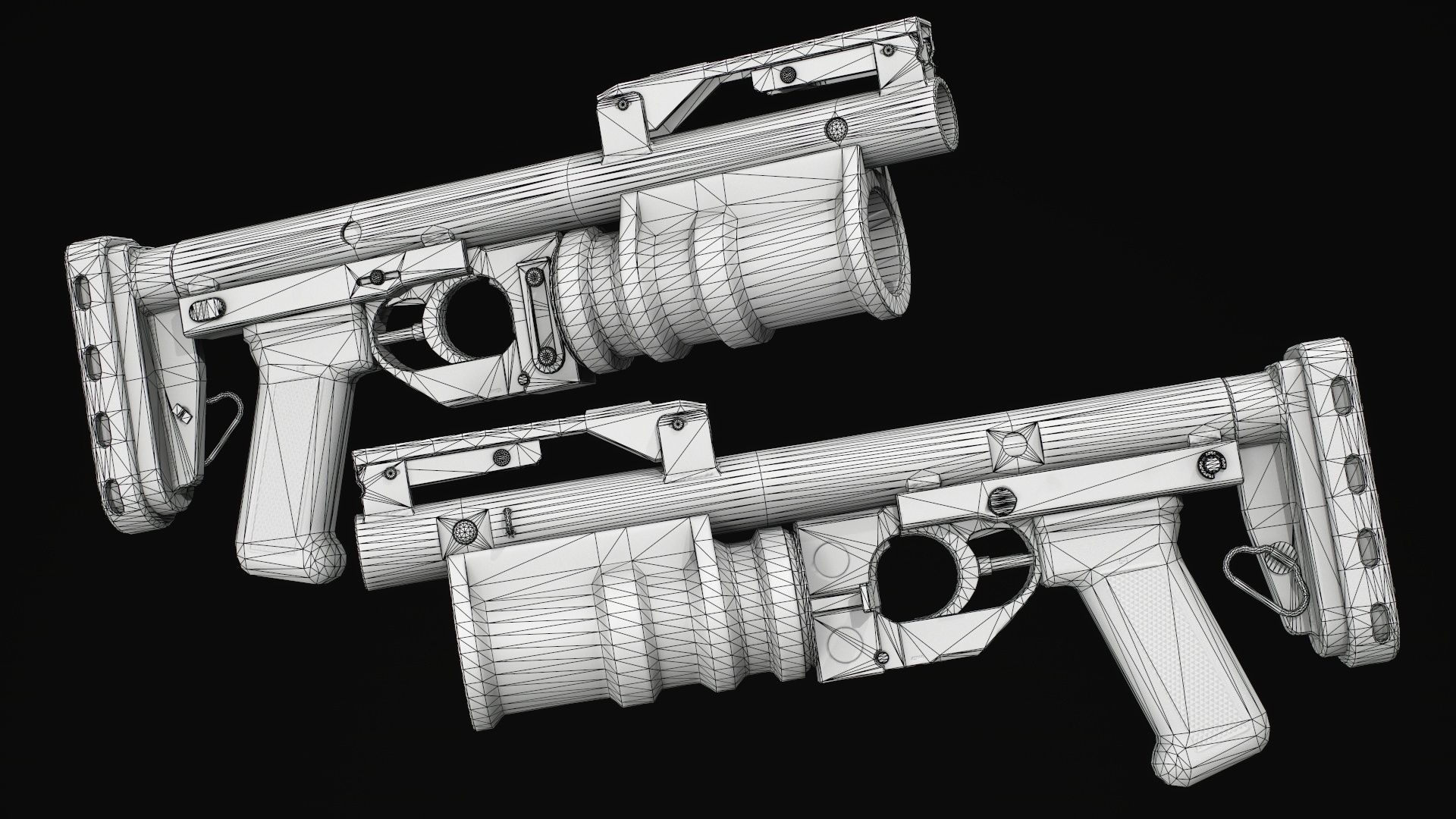 PBR Russian RGM-40 Kastet and GP-25 Grenades Low-poly 3D model_6