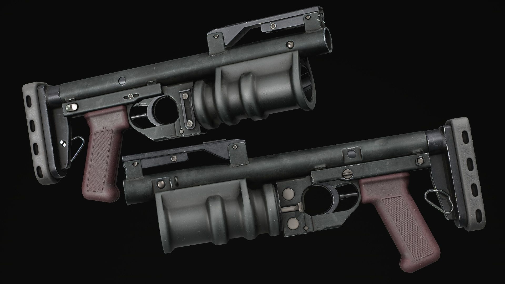 PBR Russian RGM-40 Kastet and GP-25 Grenades Low-poly 3D model_1