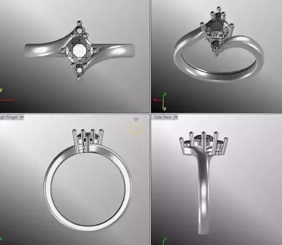 jewelery engagement ring with diamonds