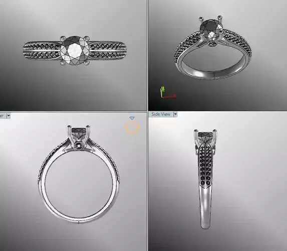 jewelery engagement ring with diamonds