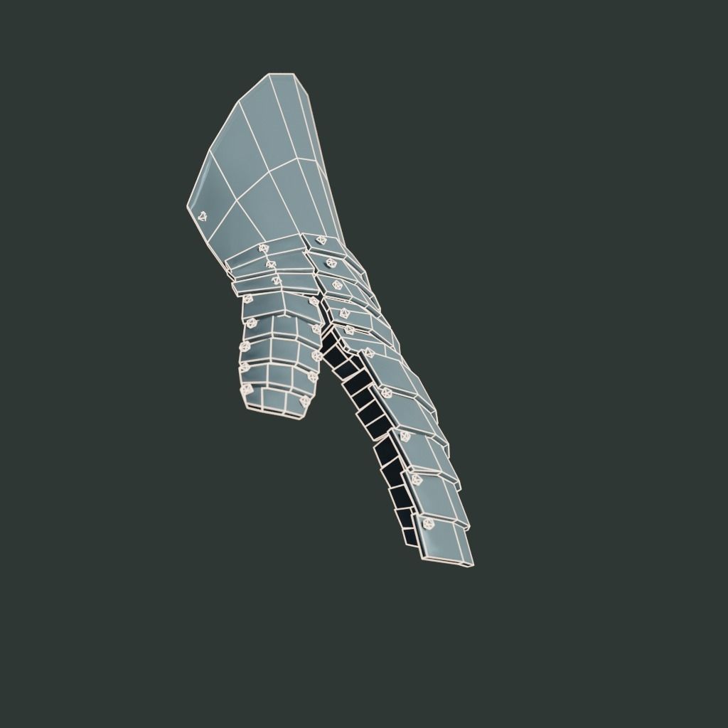 Medieval armor parts 002 - glove Low-poly 3D model_4