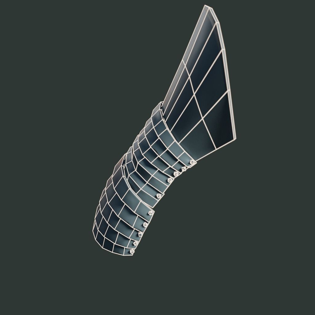 Medieval armor parts 002 - glove Low-poly 3D model_6