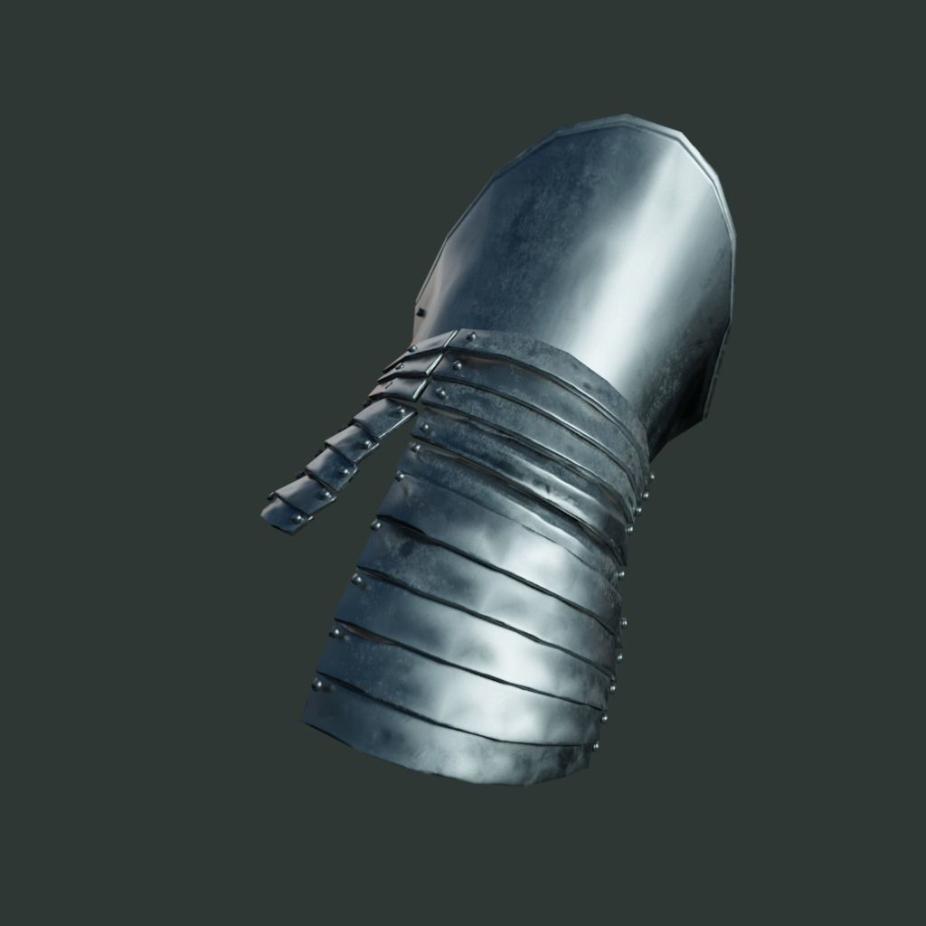 Medieval armor parts 002 - glove Low-poly 3D model_1