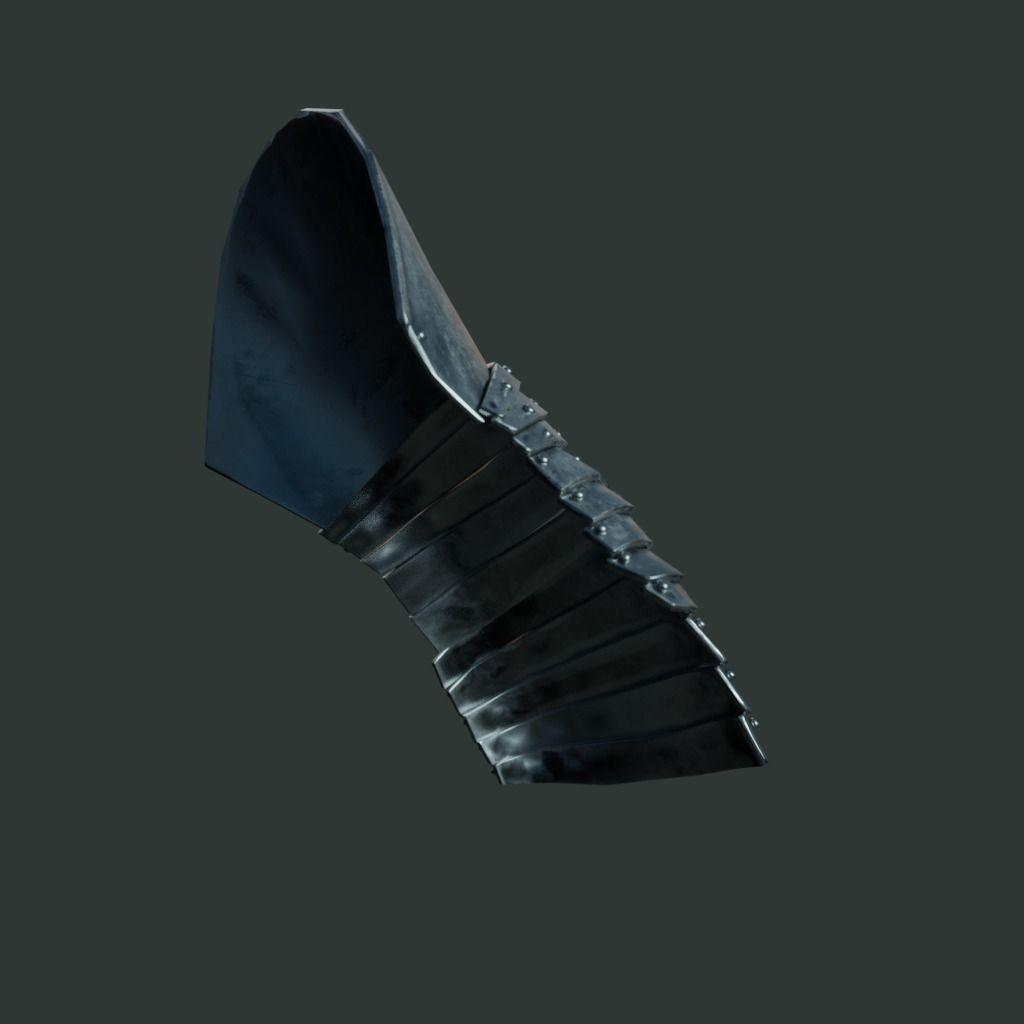 Medieval armor parts 002 - glove Low-poly 3D model_3