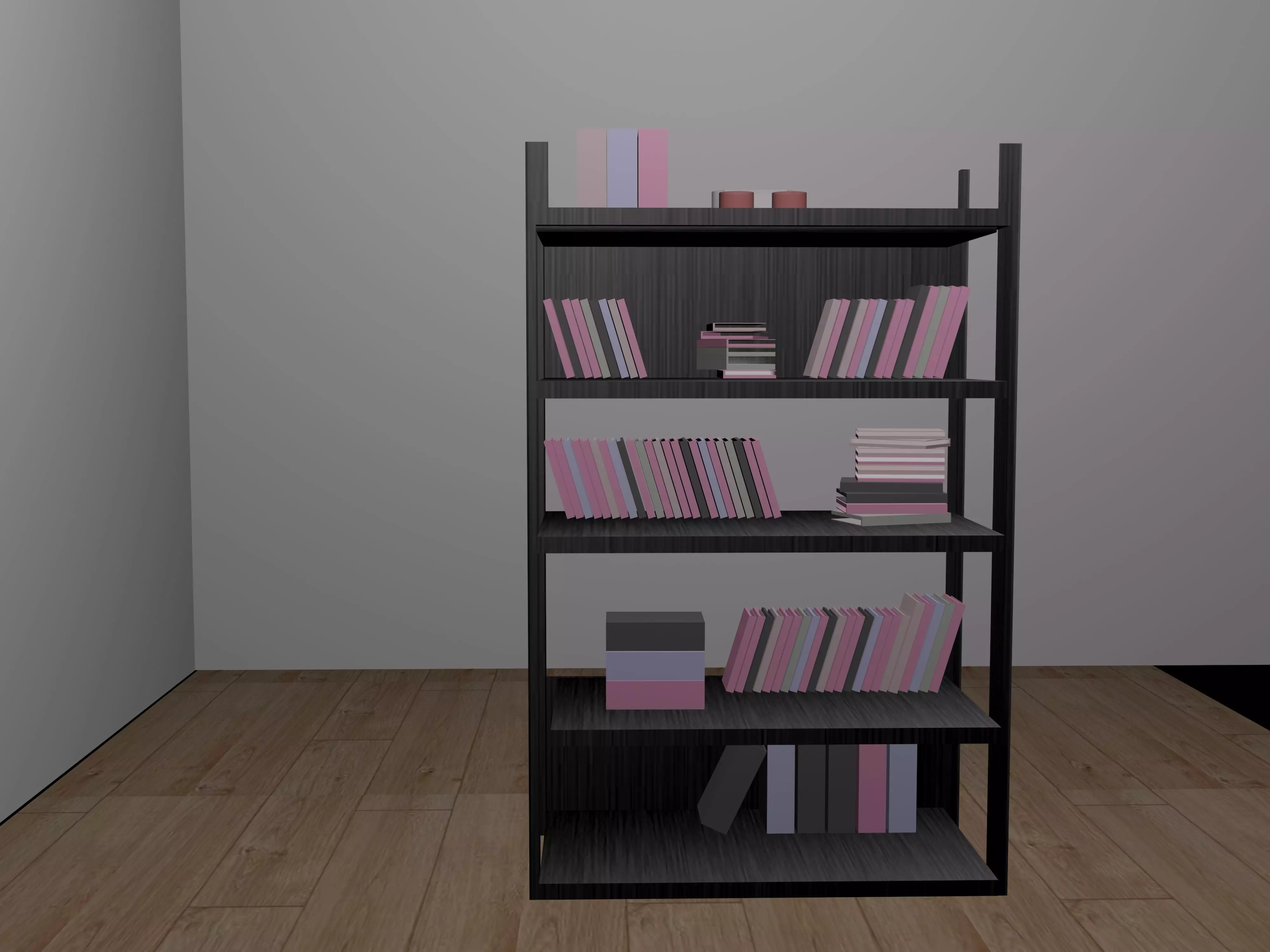 Wood Bookcase 3D model_0