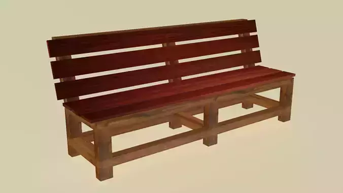Wooden solid bench