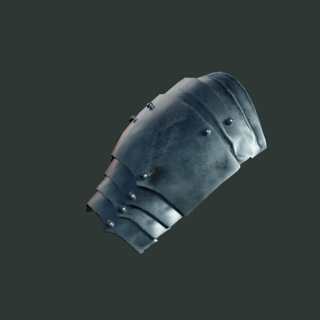 Medieval armor parts 002 - shoulder Low-poly 3D model_2
