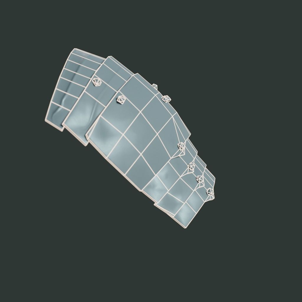 Medieval armor parts 002 - shoulder Low-poly 3D model_4