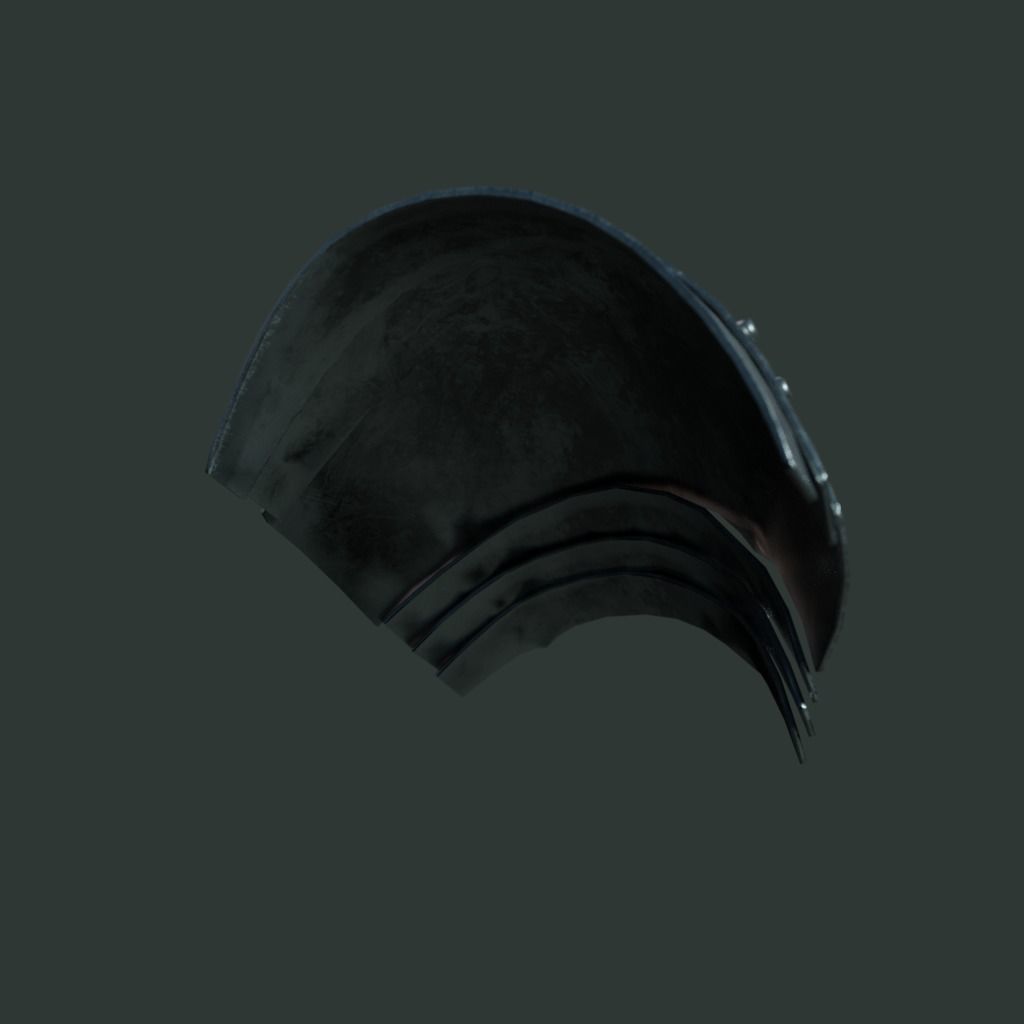 Medieval armor parts 002 - shoulder Low-poly 3D model_3