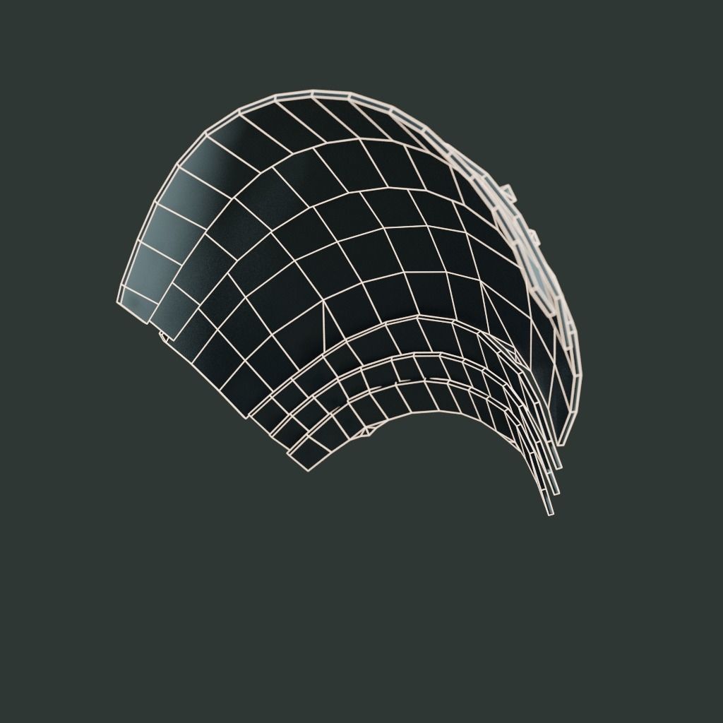 Medieval armor parts 002 - shoulder Low-poly 3D model_7