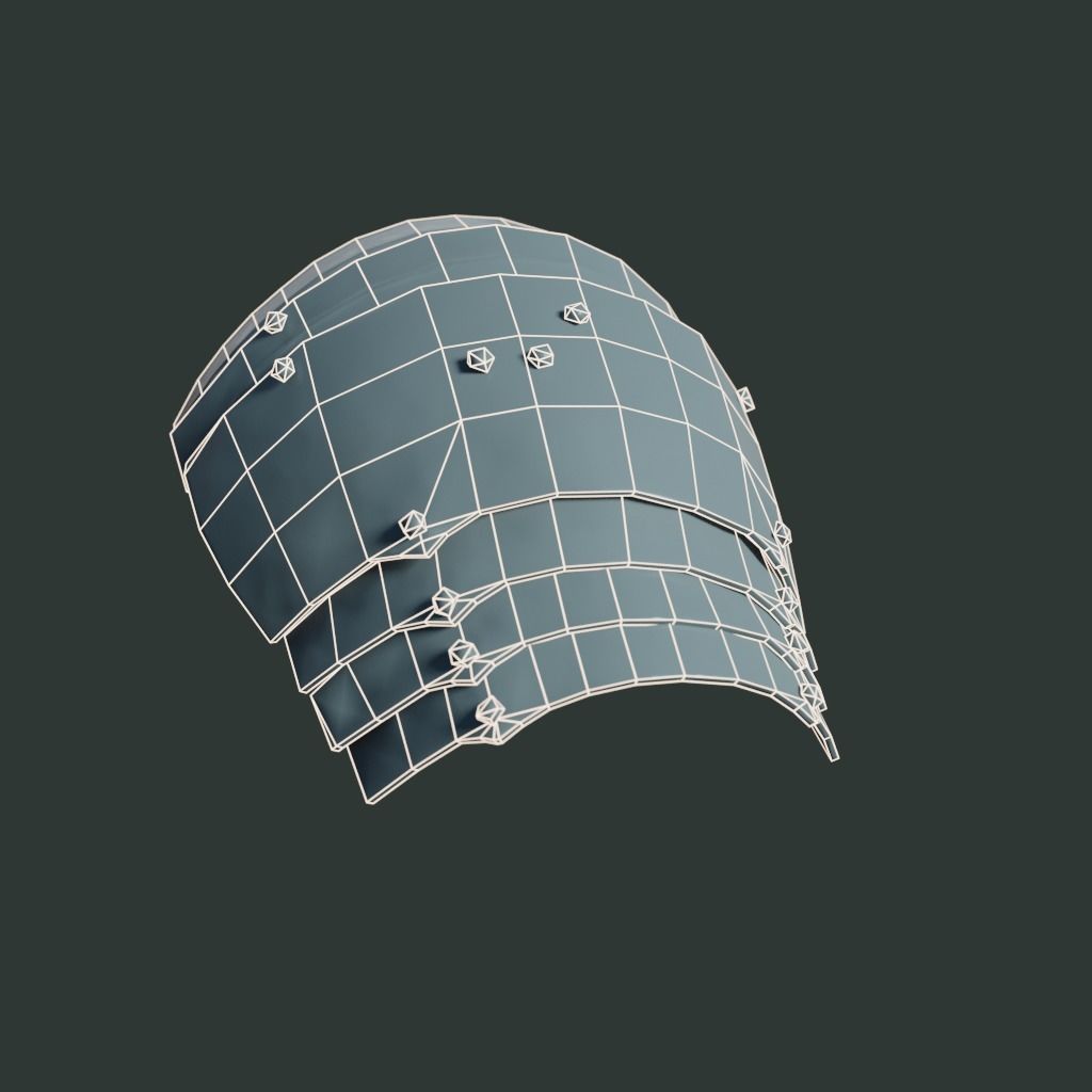 Medieval armor parts 002 - shoulder Low-poly 3D model_5