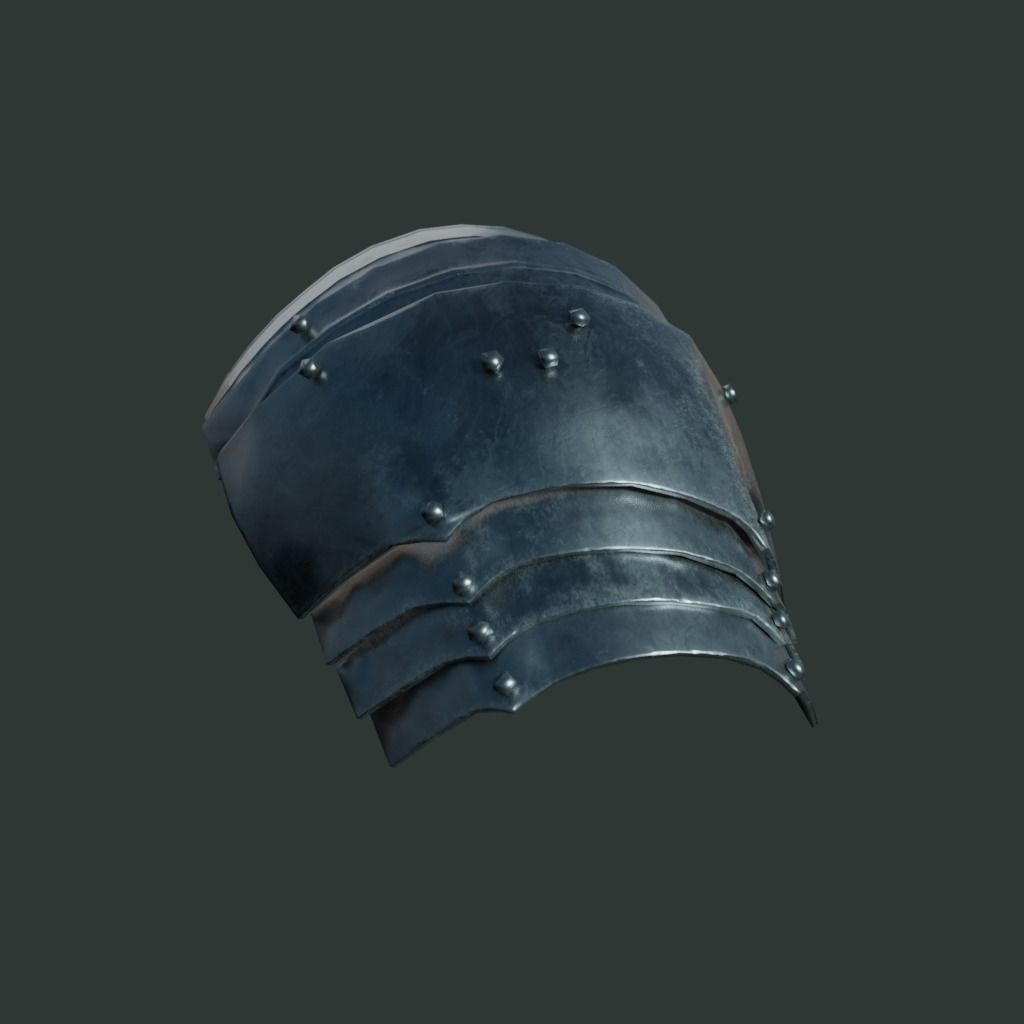 Medieval armor parts 002 - shoulder Low-poly 3D model_1