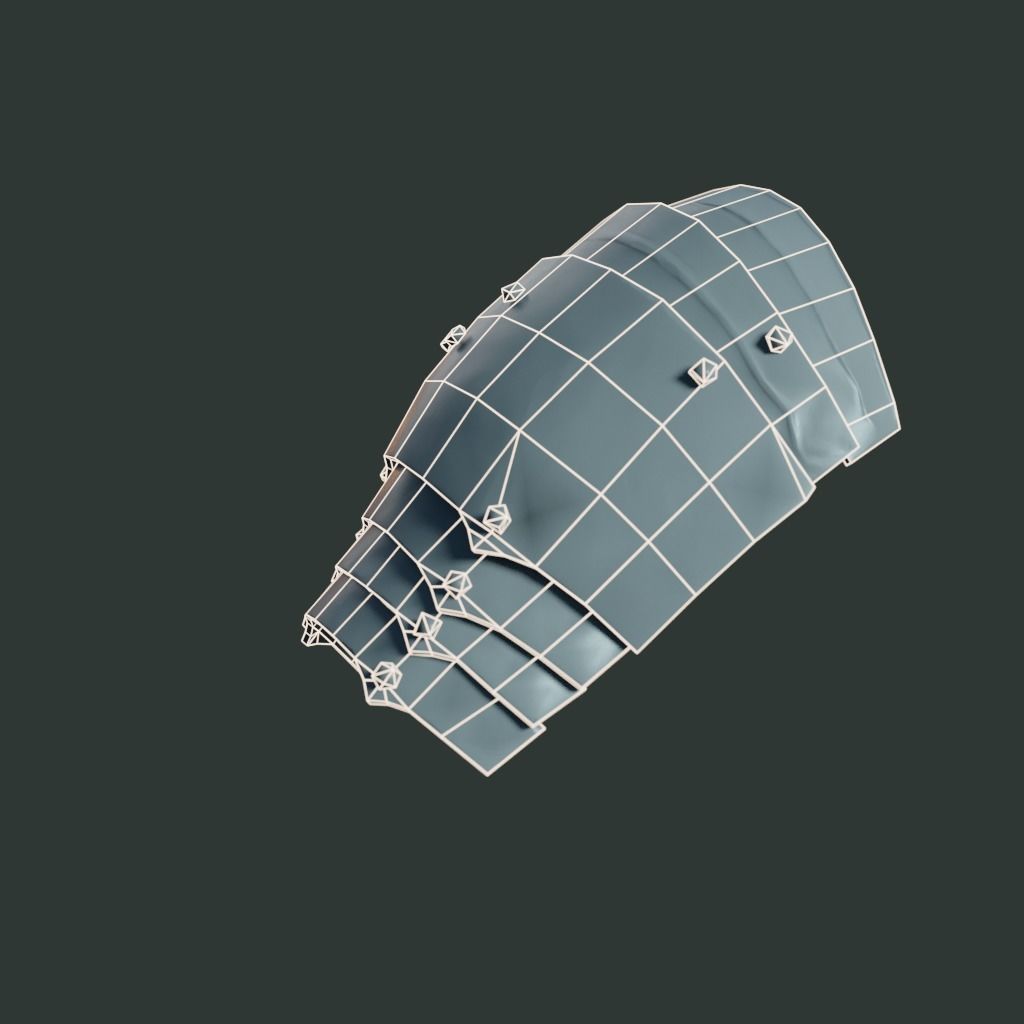 Medieval armor parts 002 - shoulder Low-poly 3D model_6