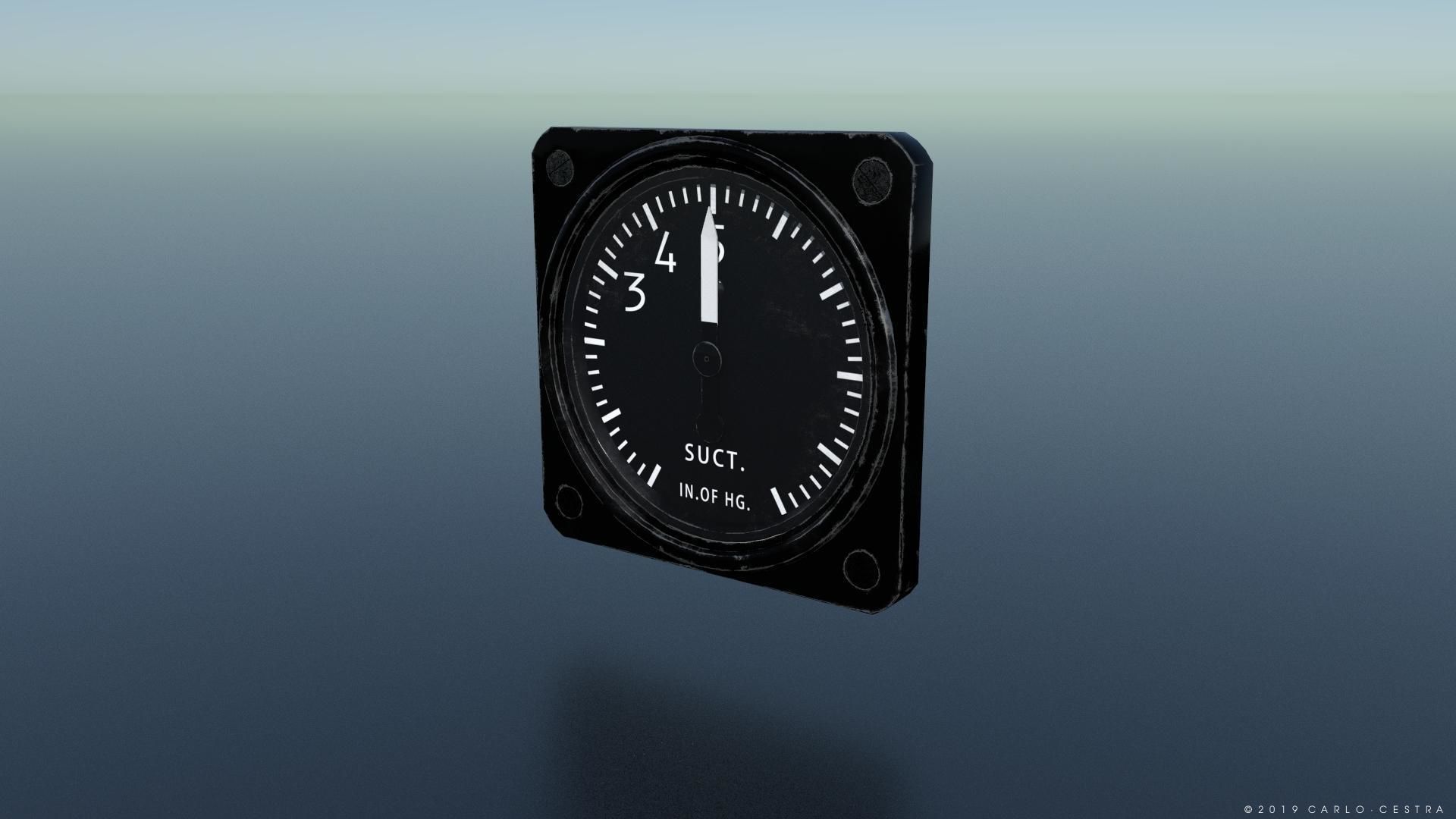 US SUCTION GAUGE Low-poly 3D model_1