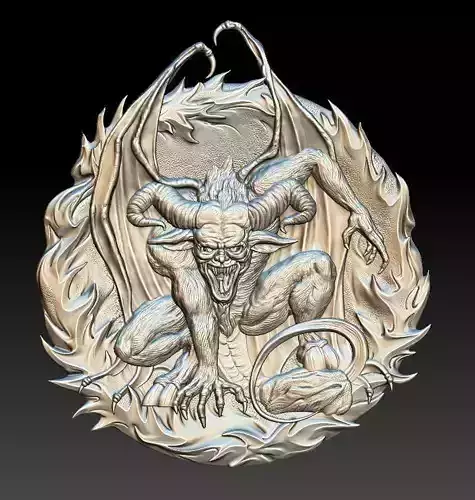 El Diablo -relief medallion -3D print - 2019