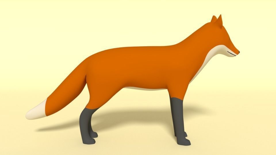Cartoon Fox 3D model_4