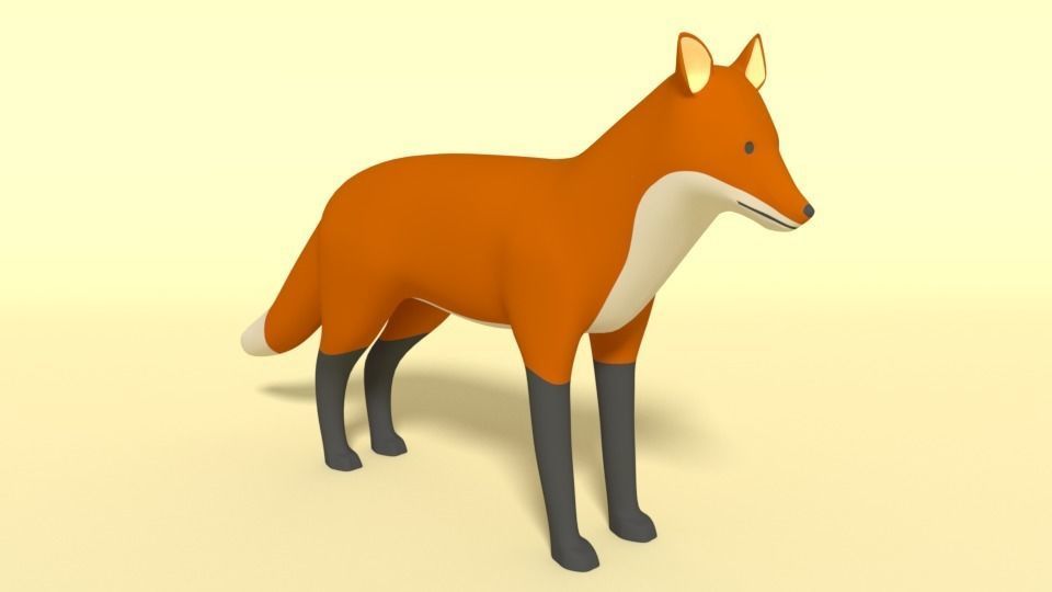 Cartoon Fox 3D model_3