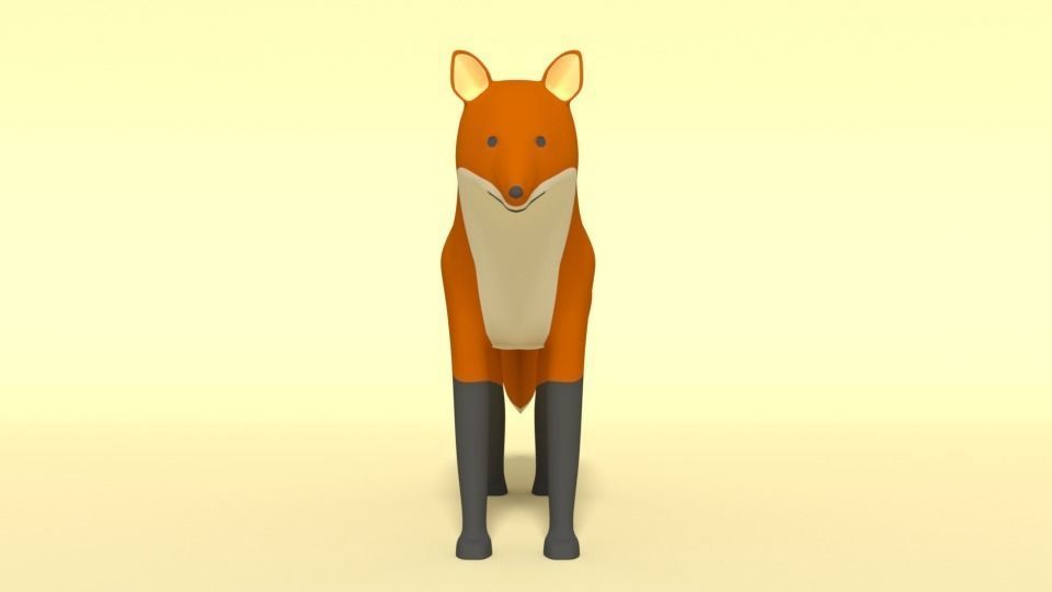Cartoon Fox 3D model_2