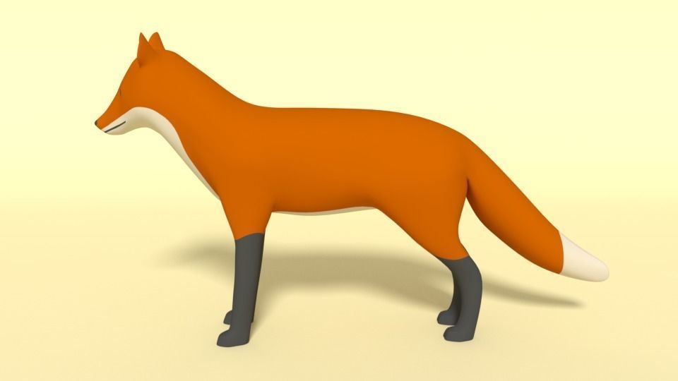 Cartoon Fox 3D model_1