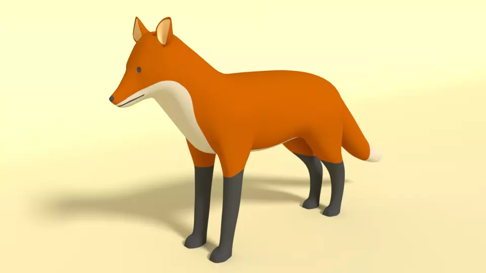 Cartoon Fox 3D model_0
