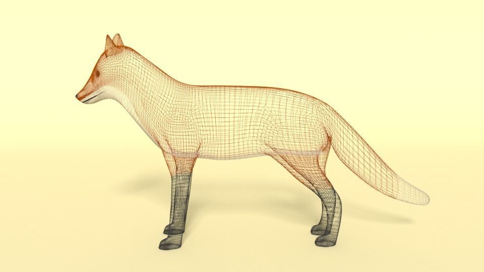 Cartoon Fox 3D model_10