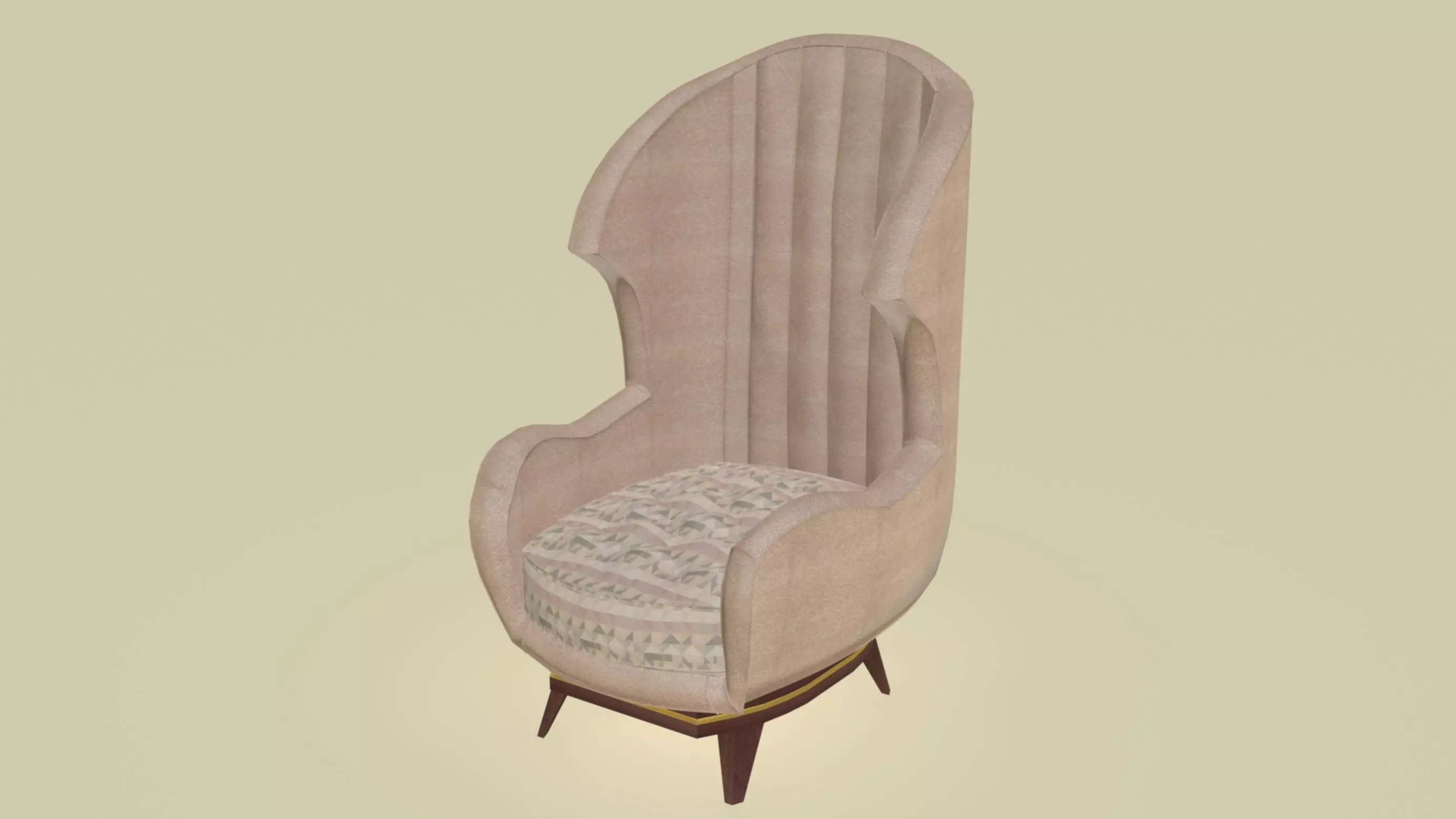 Modern Wingback Armchair 3D model