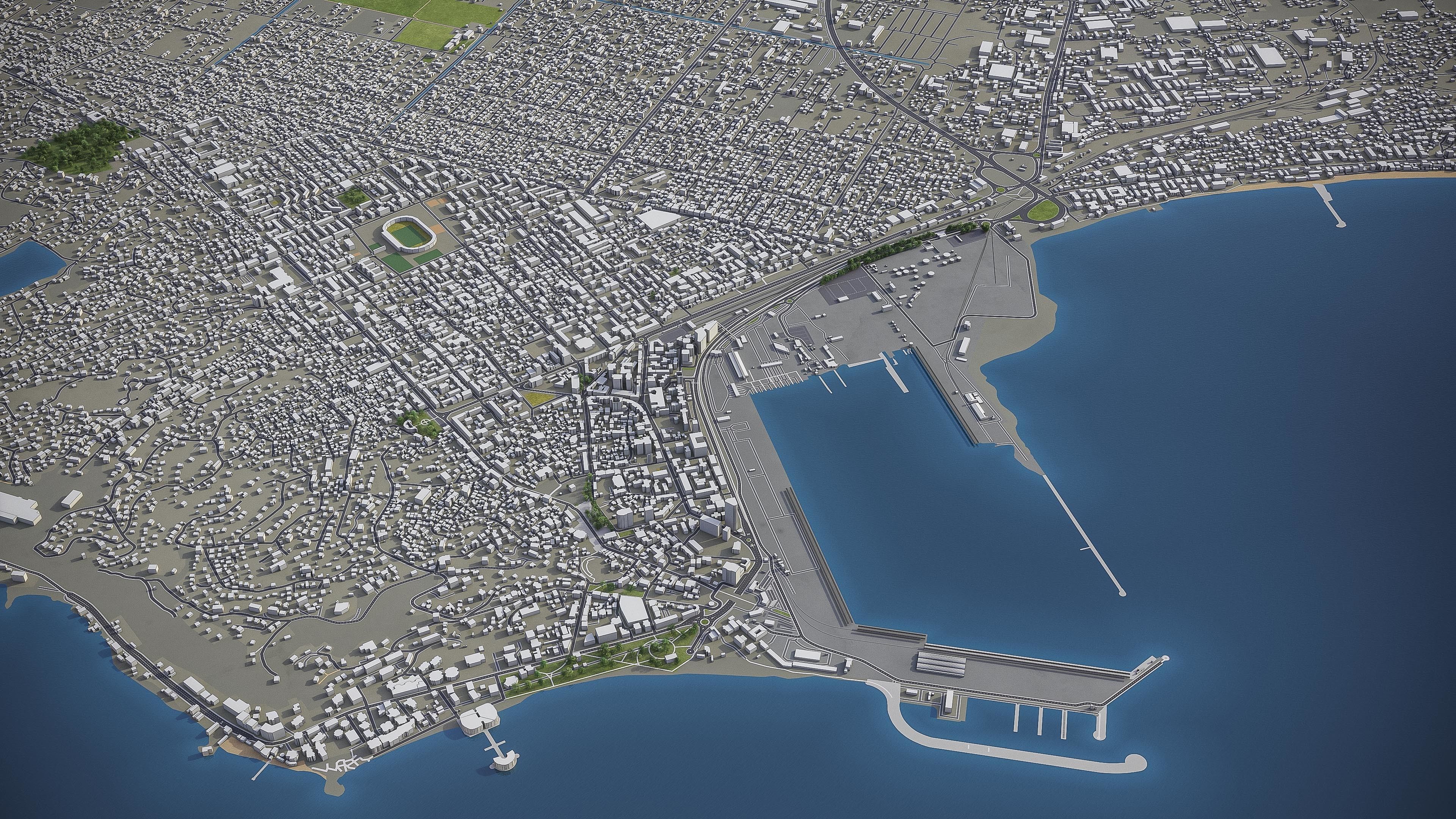 Tirana  Low-poly 3D model_3