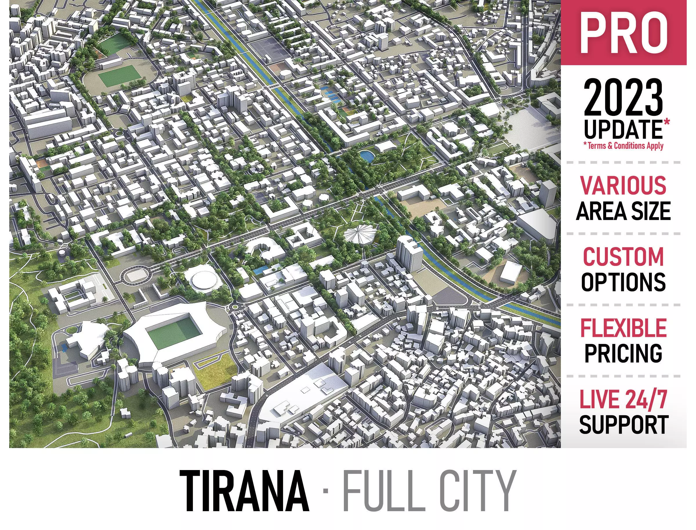Tirana  Low-poly 3D model_0