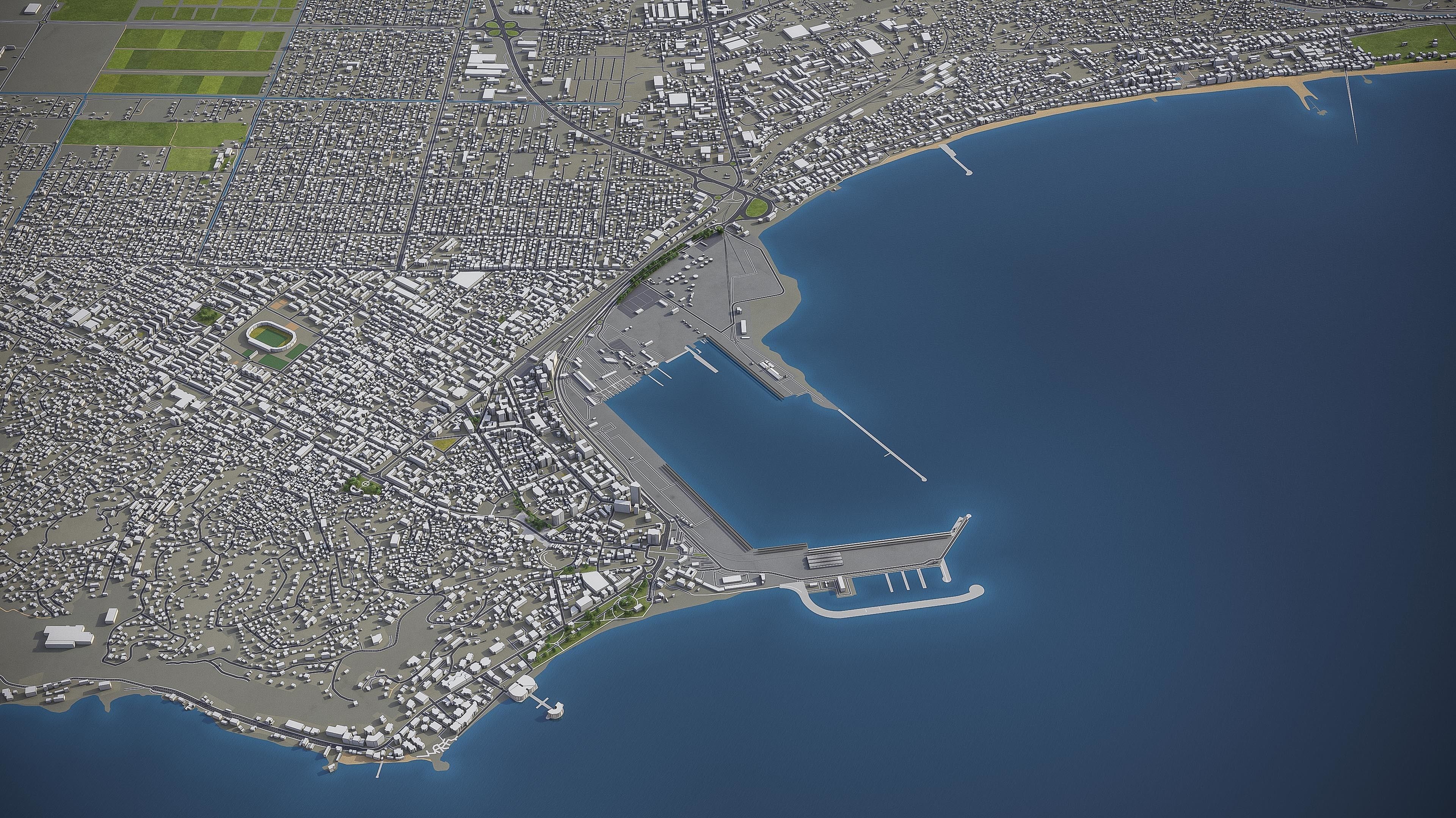 Tirana  Low-poly 3D model_8