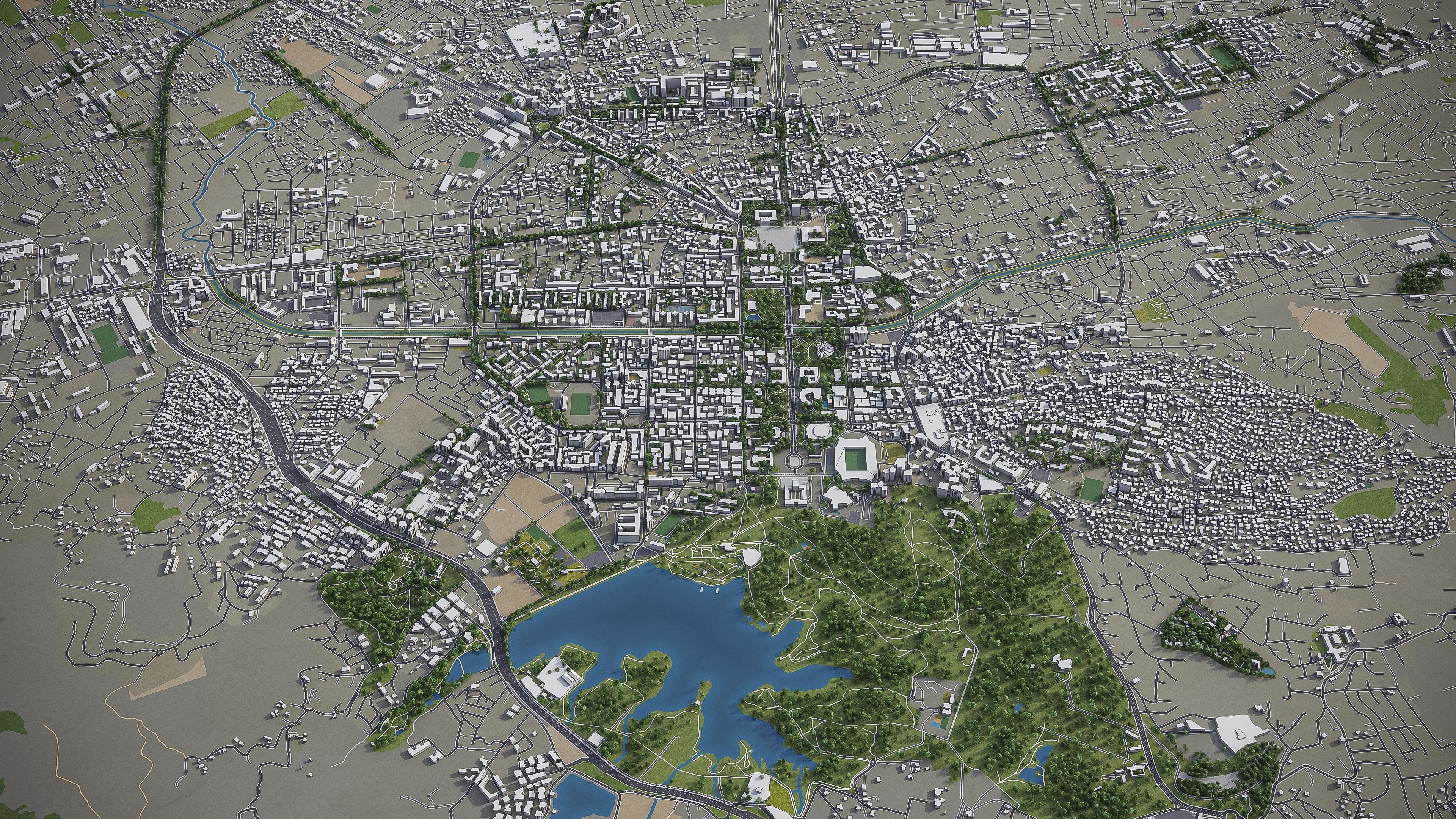 Tirana  Low-poly 3D model_17