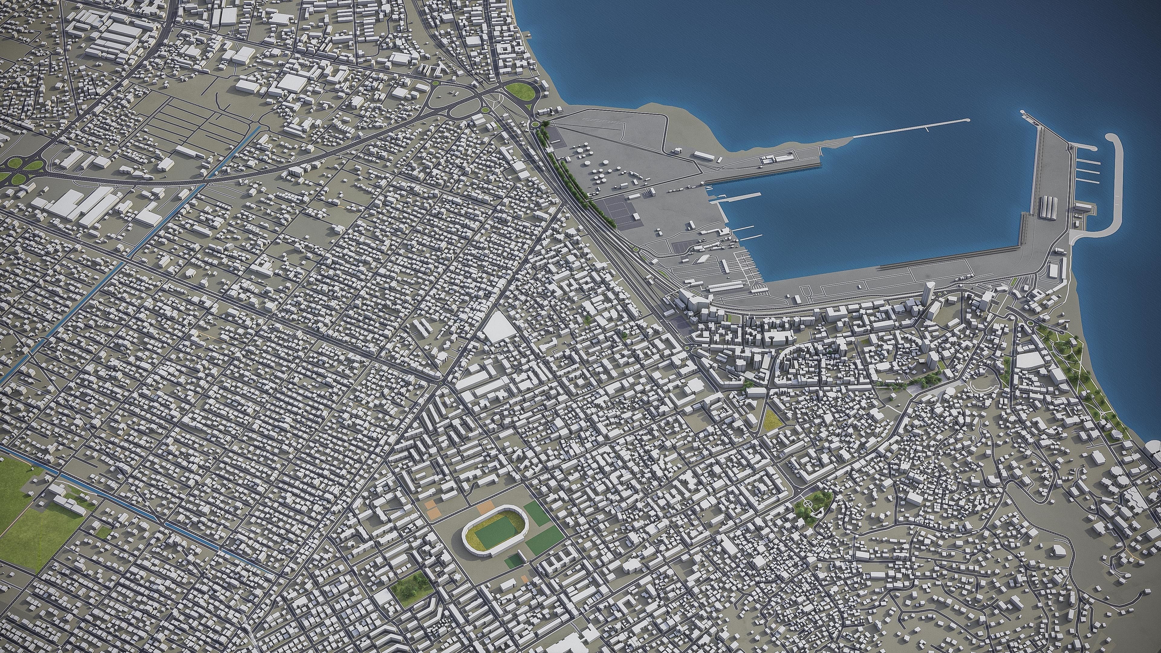 Tirana  Low-poly 3D model_7