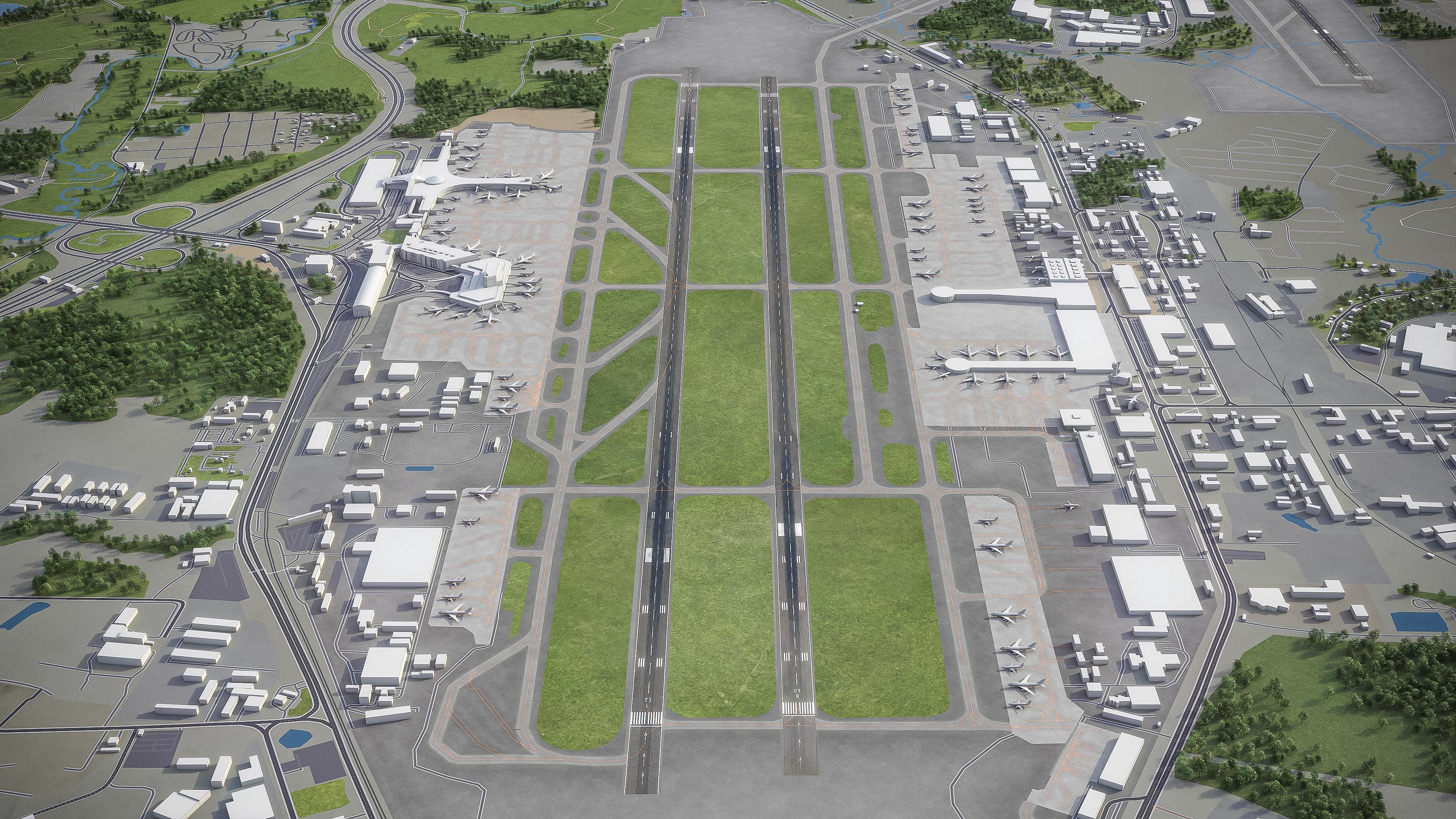 Sheremetyevo International Airport - SVO Low-poly 3D model_5