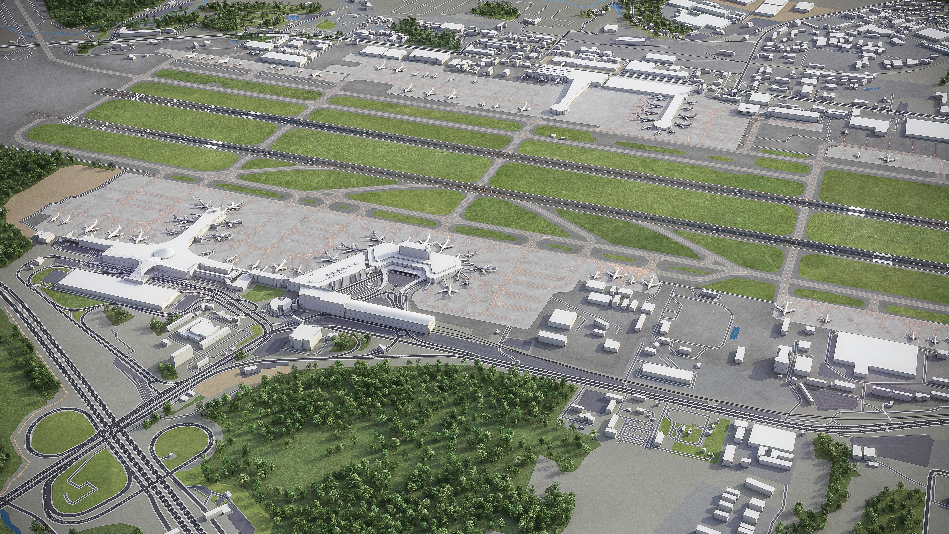 Sheremetyevo International Airport - SVO Low-poly 3D model_6