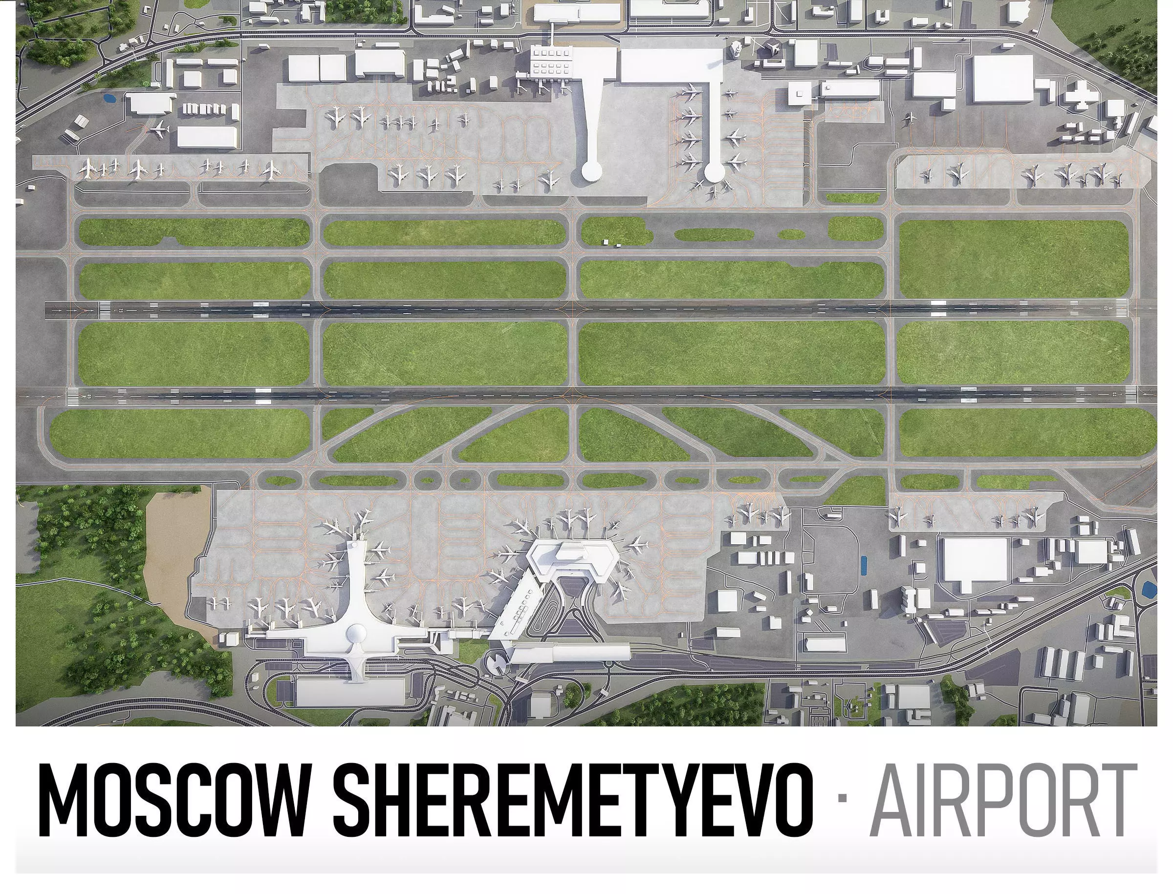 Sheremetyevo International Airport - SVO Low-poly 3D model_0