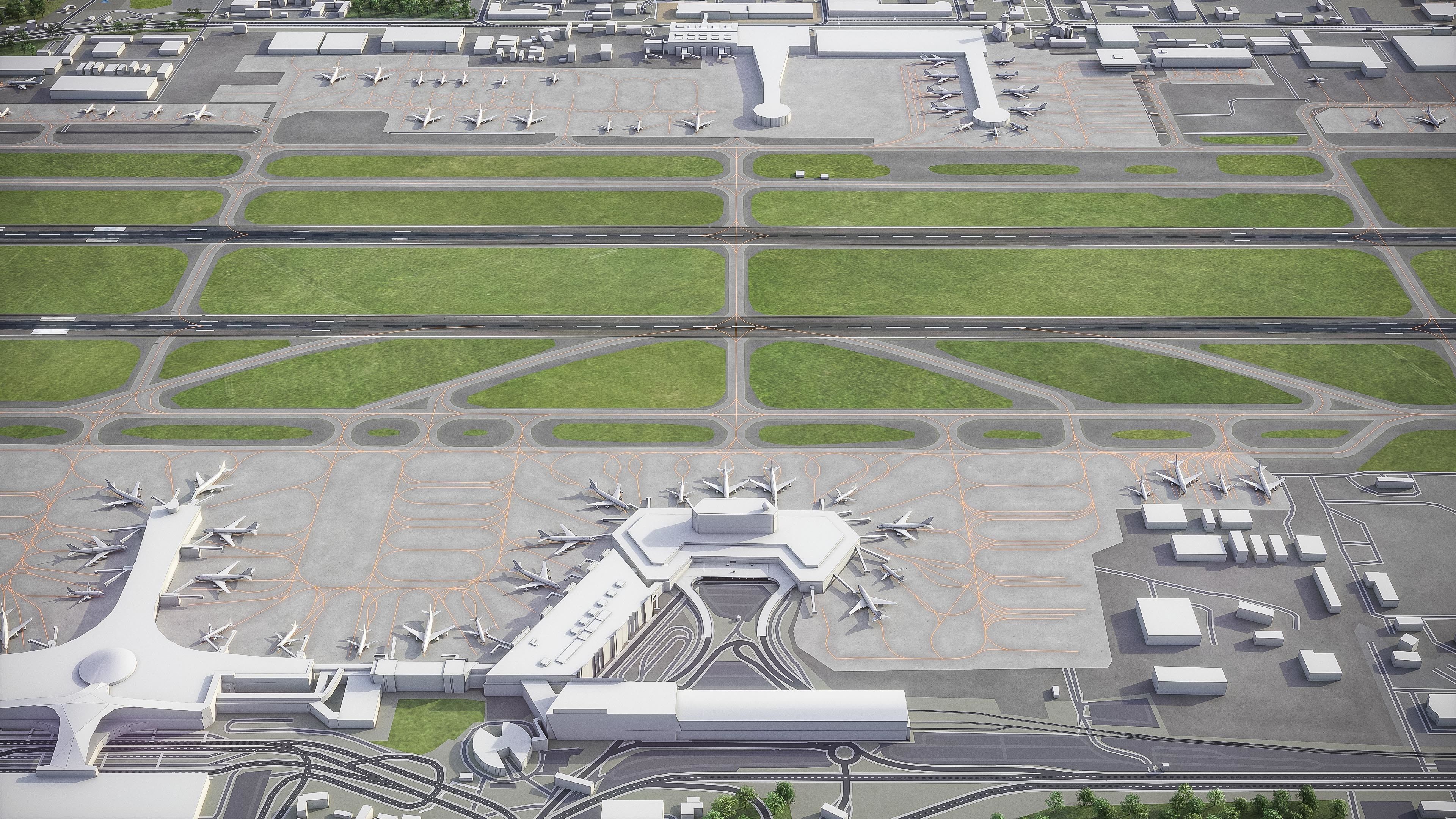 Sheremetyevo International Airport - SVO Low-poly 3D model_7