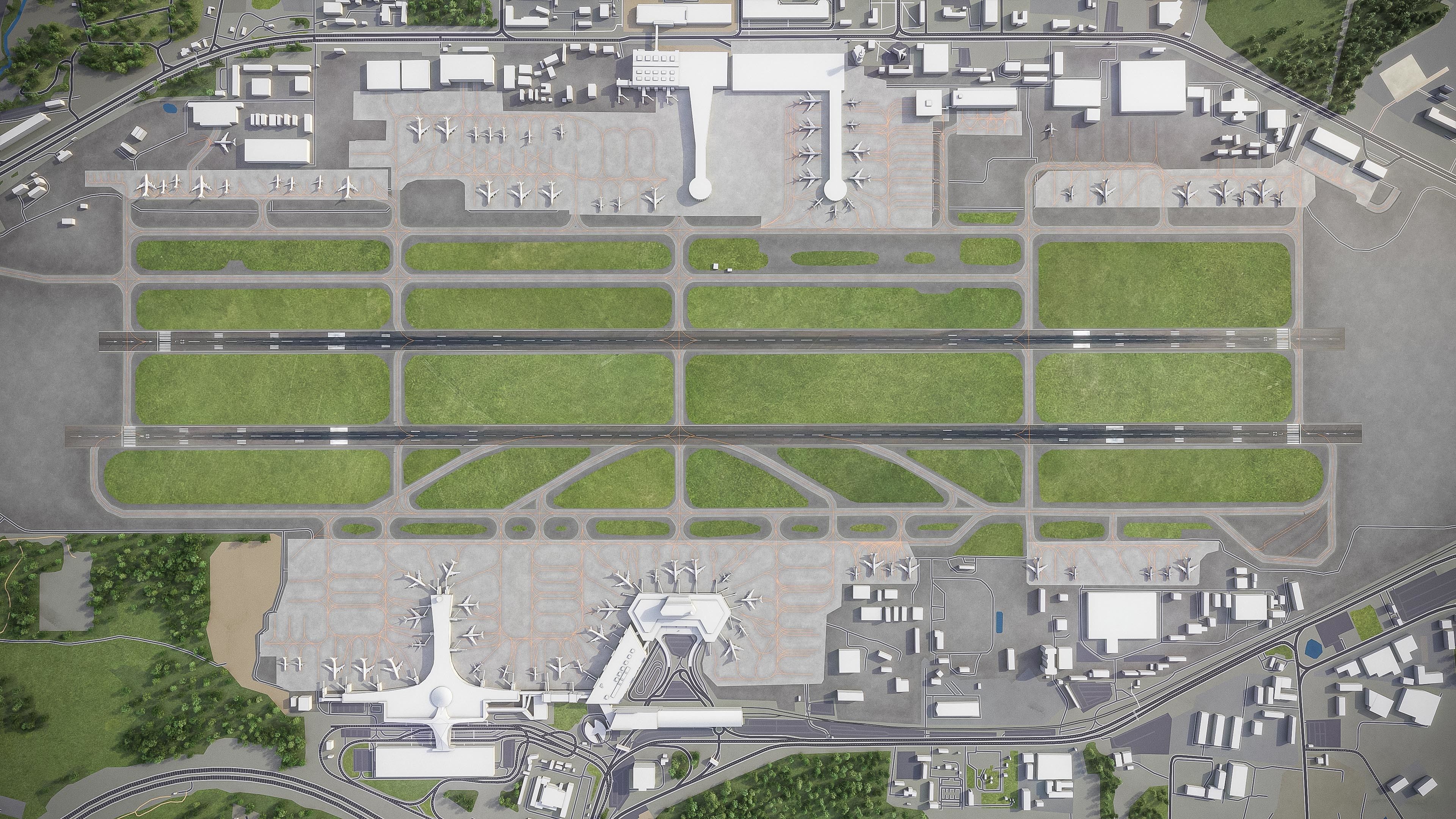 Sheremetyevo International Airport - SVO Low-poly 3D model_10