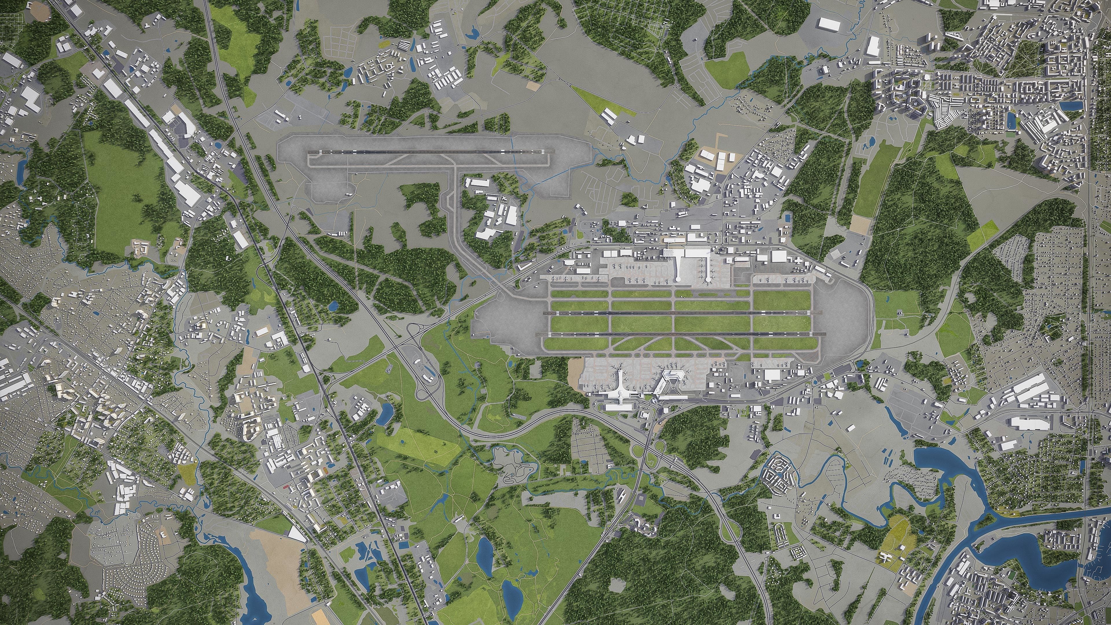 Sheremetyevo International Airport - SVO Low-poly 3D model_12