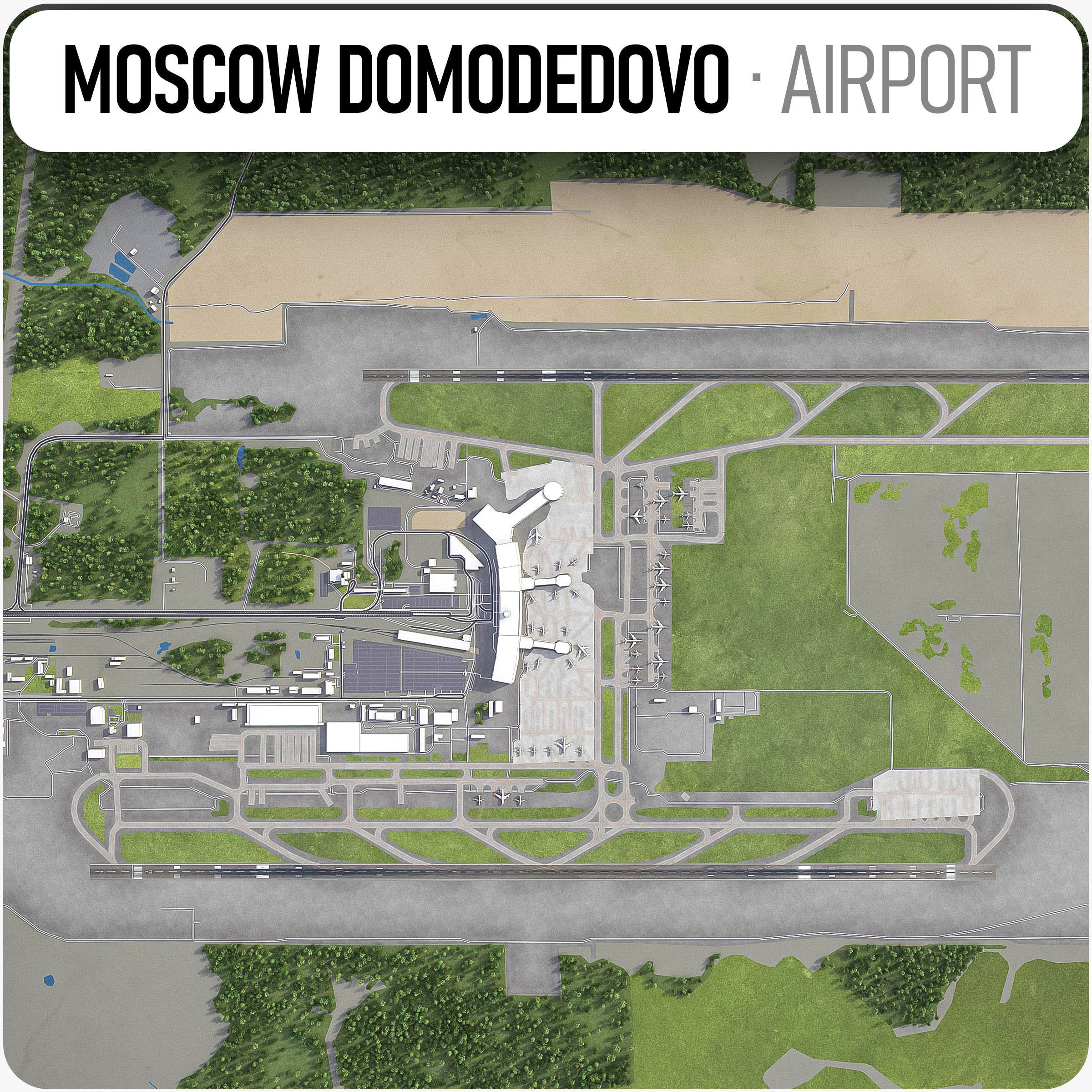 Domodedovo Airport Low-poly 3D model_1