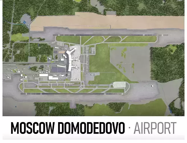 Domodedovo Airport Low-poly 3D model