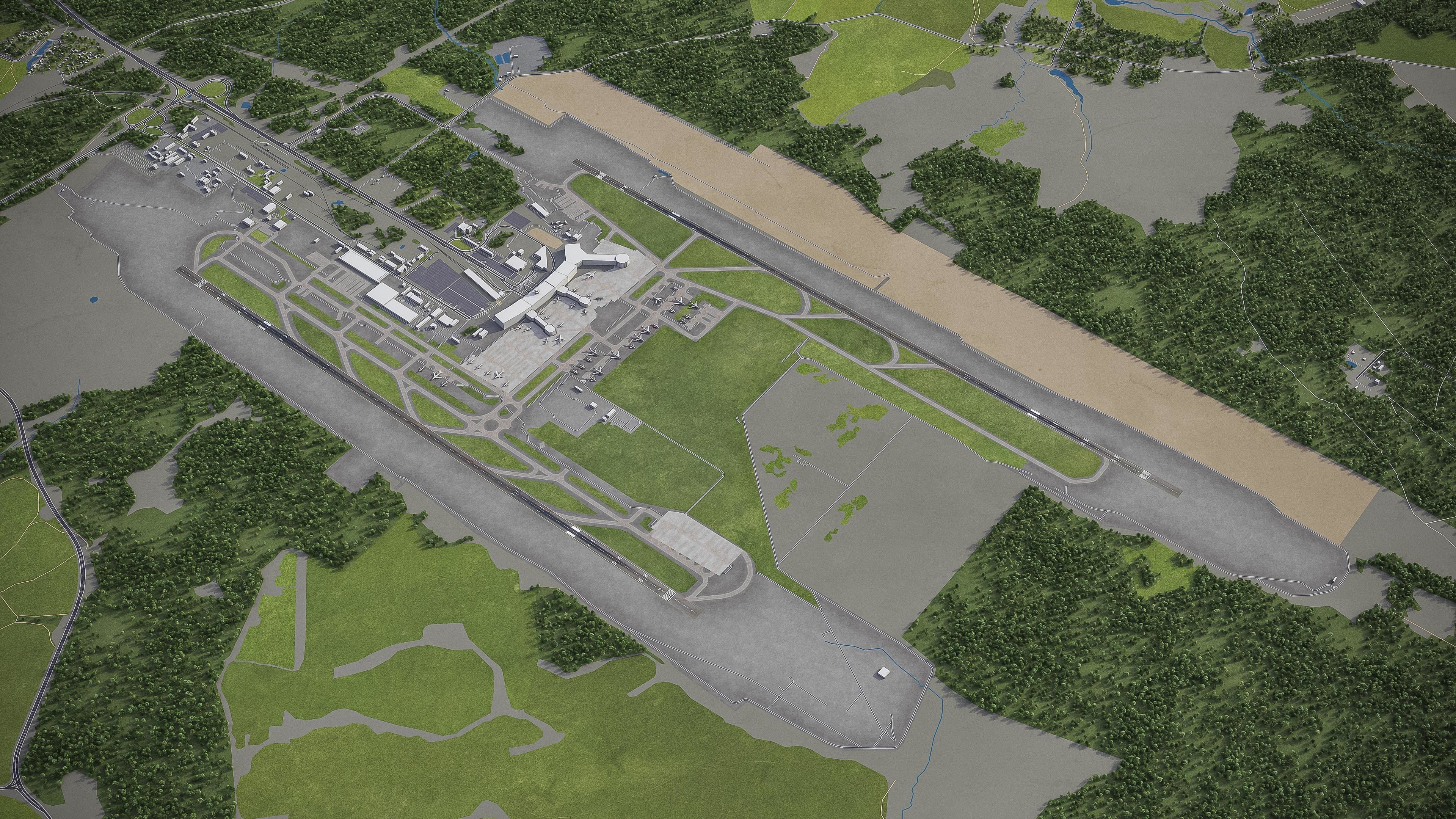 Domodedovo Airport Low-poly 3D model_2