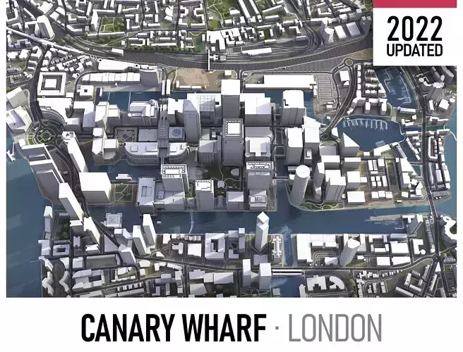 London - Canary Wharf Low-poly 3D model