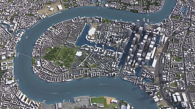 London - Canary Wharf Low-poly 3D model 5