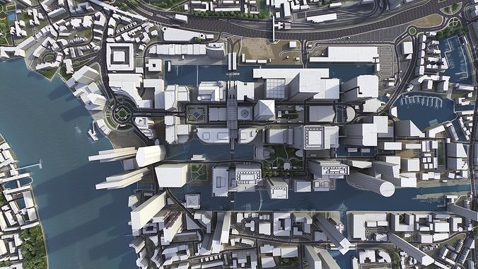 London - Canary Wharf Low-poly 3D model 6