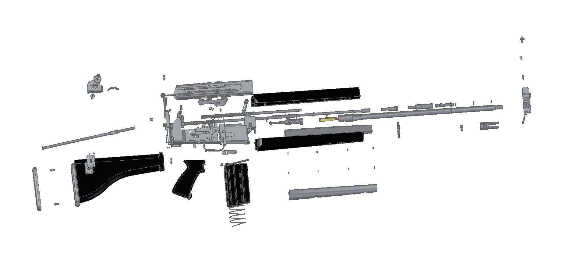 AR-180 assault rifle 3D model_3