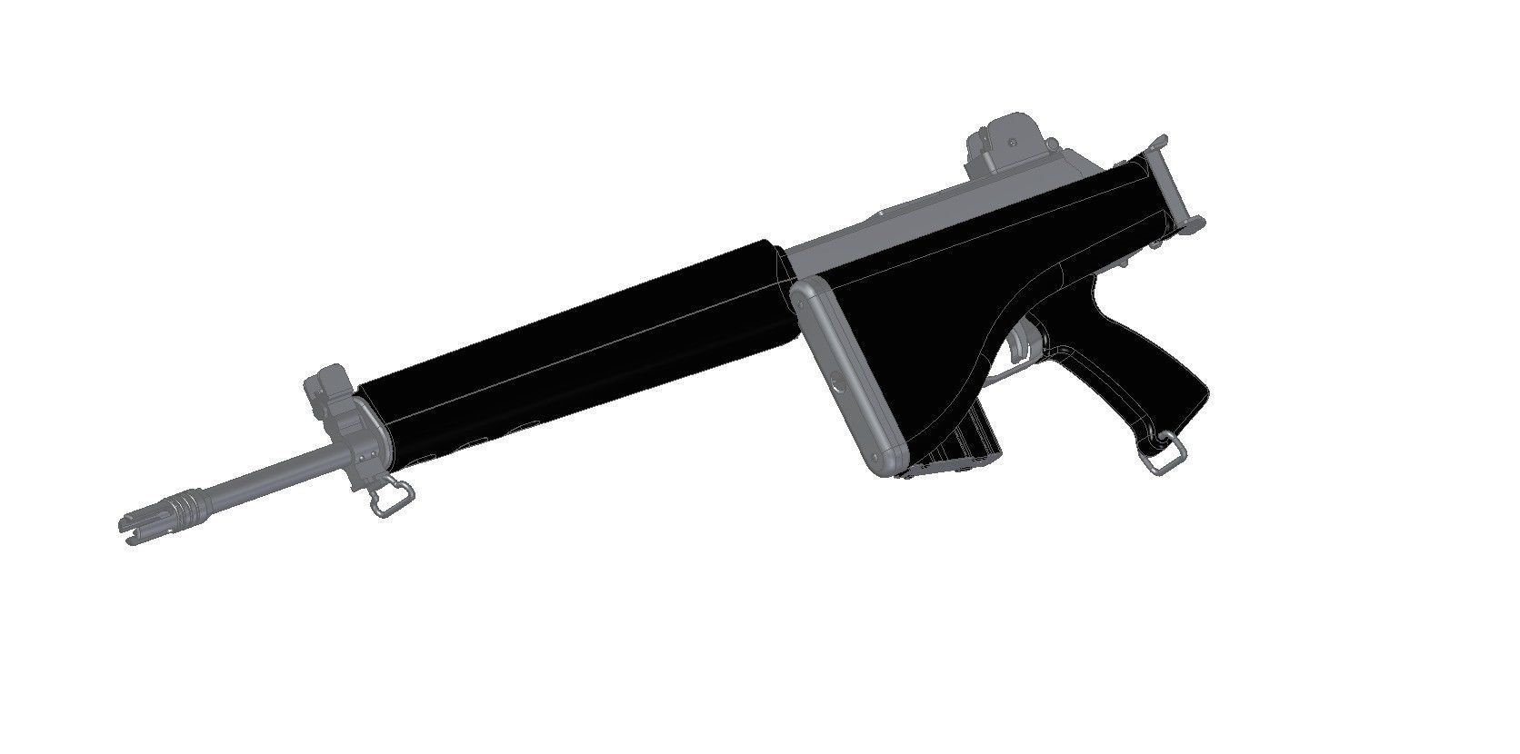 AR-180 assault rifle 3D model_9
